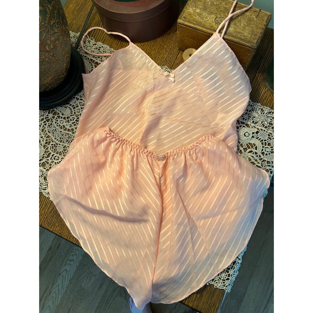 VNTG Victoria's Secret Crown Label 1980's Lingerie Camisole Set Made in USA RARE